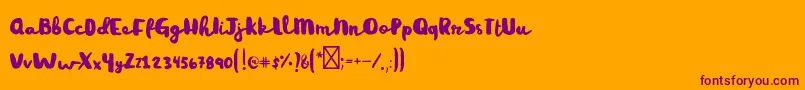Rainyday Font – Purple Fonts on Orange Background