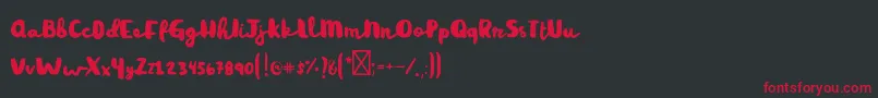 Rainyday Font – Red Fonts on Black Background
