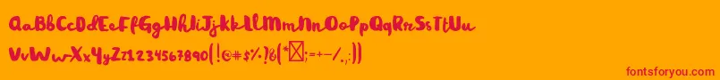 Rainyday Font – Red Fonts on Orange Background