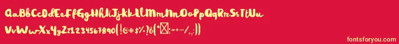 フォントRainyday – 黄色の文字、赤い背景