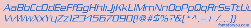 SerpentineLtLightOblique Font – Blue Fonts on Pink Background