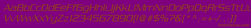 SerpentineLtLightOblique Font – Brown Fonts on Purple Background