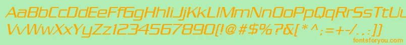 SerpentineLtLightOblique Font – Orange Fonts on Green Background