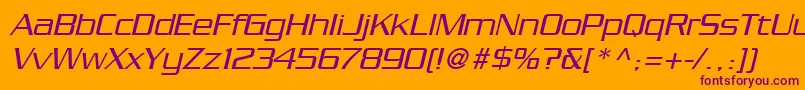 SerpentineLtLightOblique Font – Purple Fonts on Orange Background