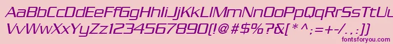 SerpentineLtLightOblique Font – Purple Fonts on Pink Background