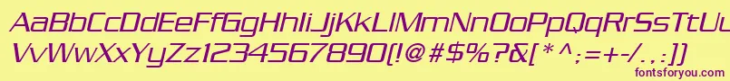 SerpentineLtLightOblique Font – Purple Fonts on Yellow Background