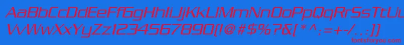 SerpentineLtLightOblique Font – Red Fonts on Blue Background