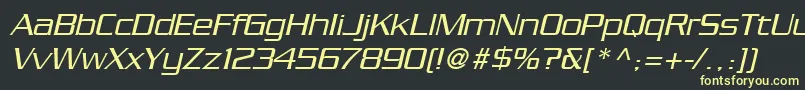 SerpentineLtLightOblique Font – Yellow Fonts on Black Background