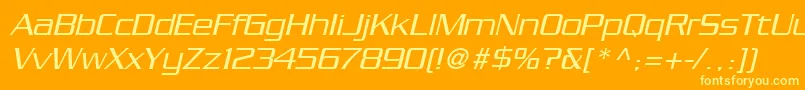 SerpentineLtLightOblique Font – Yellow Fonts on Orange Background