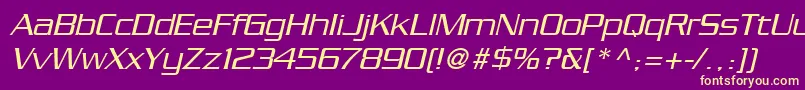 SerpentineLtLightOblique Font – Yellow Fonts on Purple Background