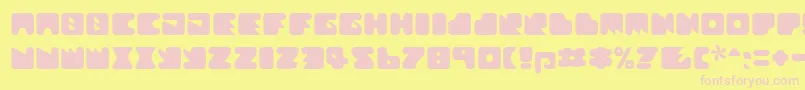 フォントTextanr ffy – ピンクのフォント、黄色の背景