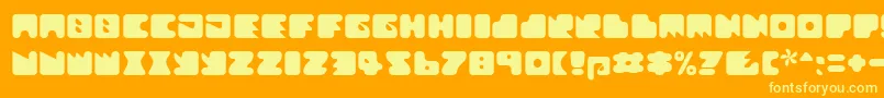Textanr ffy-Schriftart – Gelbe Schriften auf orangefarbenem Hintergrund
