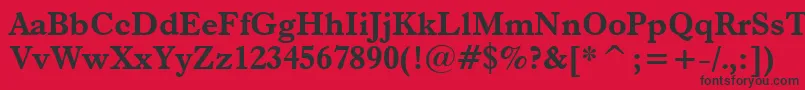 Dutch766BoldBt-Schriftart – Schwarze Schriften auf rotem Hintergrund