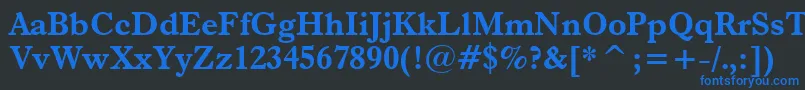 Dutch766BoldBt Font – Blue Fonts on Black Background