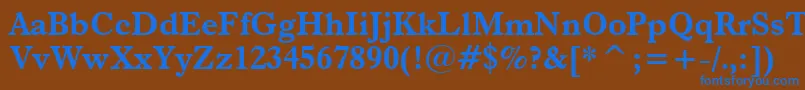 Dutch766BoldBt Font – Blue Fonts on Brown Background