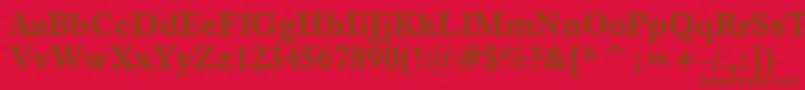 フォントDutch766BoldBt – 赤い背景に茶色の文字