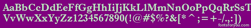 Dutch766BoldBt Font – Green Fonts on Purple Background