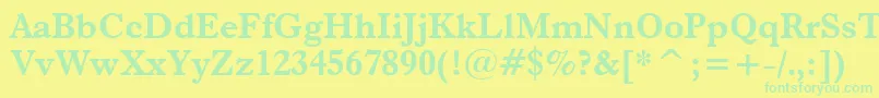 Dutch766BoldBt Font – Green Fonts on Yellow Background