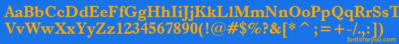 Dutch766BoldBt Font – Orange Fonts on Blue Background