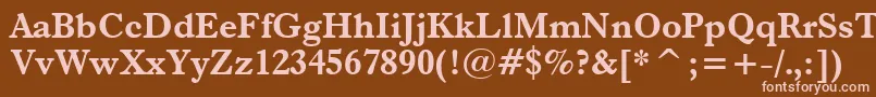 Dutch766BoldBt Font – Pink Fonts on Brown Background