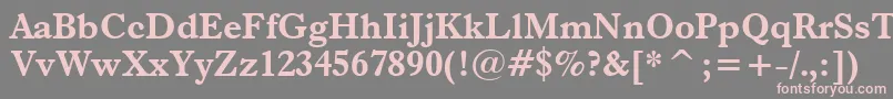 Dutch766BoldBt-Schriftart – Rosa Schriften auf grauem Hintergrund