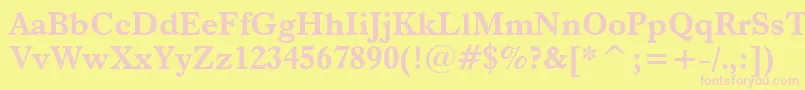 Dutch766BoldBt Font – Pink Fonts on Yellow Background