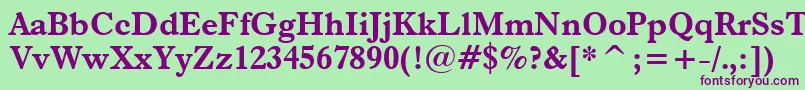 Dutch766BoldBt Font – Purple Fonts on Green Background