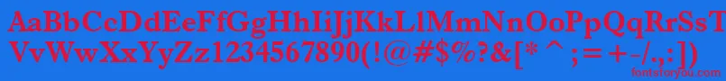 Dutch766BoldBt Font – Red Fonts on Blue Background