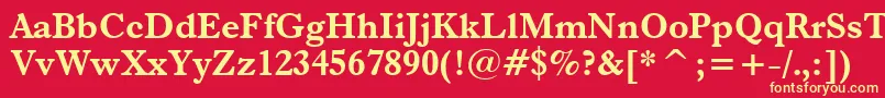 Dutch766BoldBt Font – Yellow Fonts on Red Background