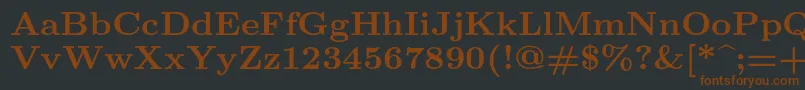 Шрифт Lmroman8Bold – коричневые шрифты на чёрном фоне
