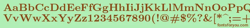 Шрифт Lmroman8Bold – коричневые шрифты на зелёном фоне