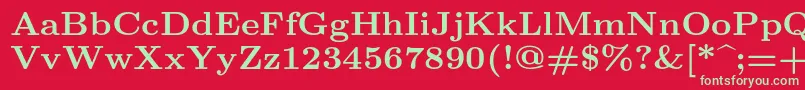 Lmroman8Bold Font – Green Fonts on Red Background