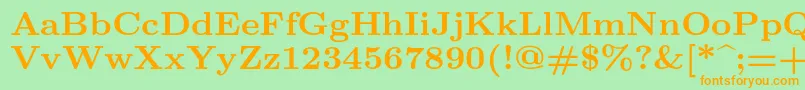 Lmroman8Bold Font – Orange Fonts on Green Background