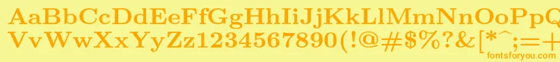 Lmroman8Bold Font – Orange Fonts on Yellow Background