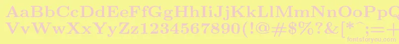 Lmroman8Bold Font – Pink Fonts on Yellow Background