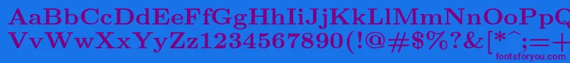 Lmroman8Bold Font – Purple Fonts on Blue Background