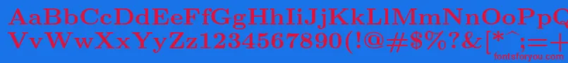 フォントLmroman8Bold – 赤い文字の青い背景