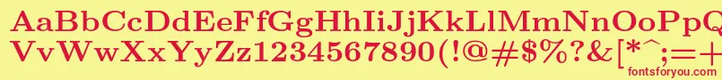 Lmroman8Bold Font – Red Fonts on Yellow Background