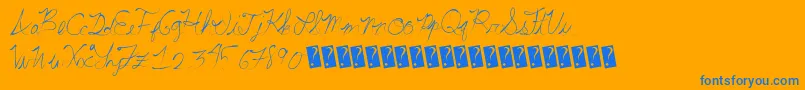 Summerscriptastic Font – Blue Fonts on Orange Background