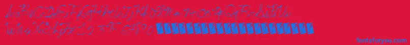 Summerscriptastic Font – Blue Fonts on Red Background