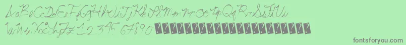 フォントSummerscriptastic – 緑の背景に灰色の文字