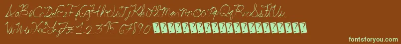 Summerscriptastic-Schriftart – Grüne Schriften auf braunem Hintergrund