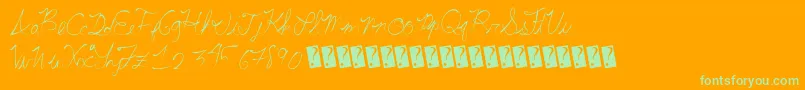 Summerscriptastic Font – Green Fonts on Orange Background
