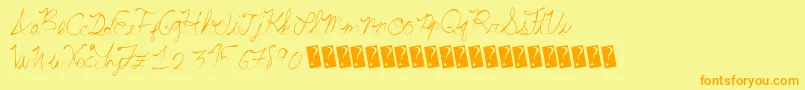Summerscriptastic Font – Orange Fonts on Yellow Background
