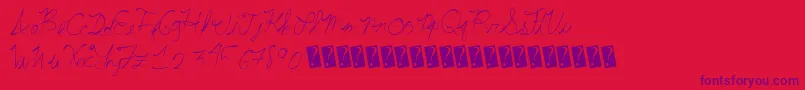 Summerscriptastic Font – Purple Fonts on Red Background
