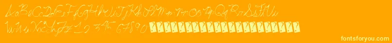 Summerscriptastic Font – Yellow Fonts on Orange Background