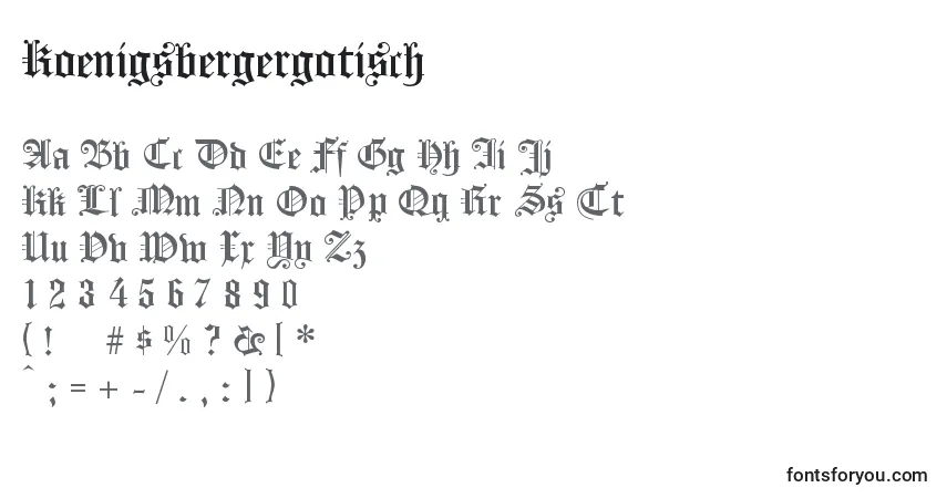 Fuente Koenigsbergergotisch - alfabeto, números, caracteres especiales