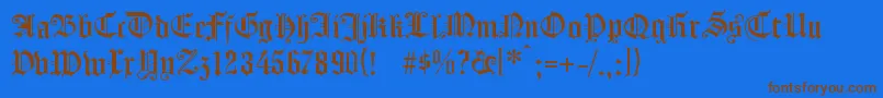 Koenigsbergergotisch Font – Brown Fonts on Blue Background