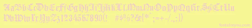 En savoir plus sur la police Koenigsbergergotisch Police Koenigsbergergotisch – polices roses sur fond jaune