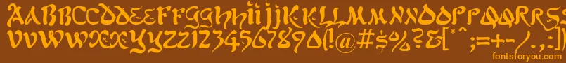 Kohelet Font – Orange Fonts on Brown Background